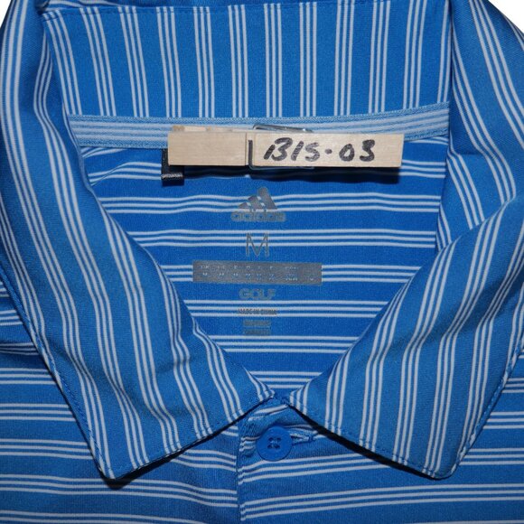 Adidas Climachill Men's Golf Polo Shirt Size M Tonal Stripe Blue/White NWT - Picture 5 of 8